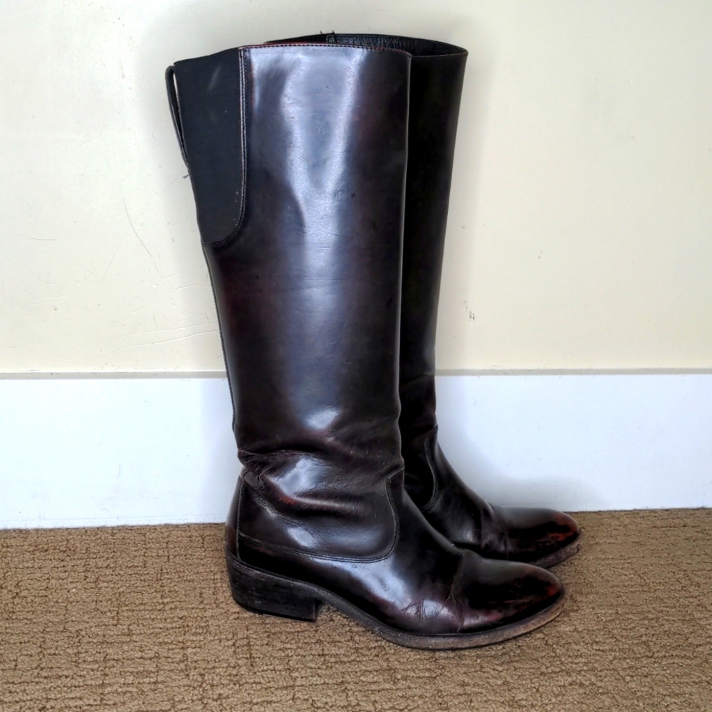 Ariat Tall Equestrian Riding Boots Red Leather Zip Women's 7